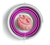 WolFum Mini machine à laver turbo portable avec baignoire pliable, laveuse à ultrasons compacte, lave-linge de voyage léger, alimenté par USB, camping (couleur : A)