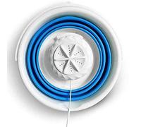 WolFum Mini machine à laver turbo portable avec baignoire pliable, laveuse à ultrasons compacte, lave-linge de voyage léger, alimenté par USB, camping (couleur : Argento)