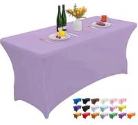 Wolfway - Nappe de table extensible rectangulaire en élasthanne Fuchsia de 1,2 m, lavable et résistante aux plis, pour cuisine, adaptée pour fête, banquet, mariage, cocktail et festival