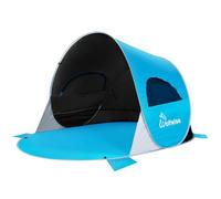 Wolfwise Abris de Plage Pop Up UPF 50+, Tente de Plage pour Famille 3-4 Personnes, Tente Instantanée en Plein air Sportive en Plein Air Portable, Dunkelblau