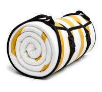 Wolfwise Couverture Pique Nique Impermeable, Nappe Picnic 200x200 cm Pliable avec Sangles Réglables et Bandoulière, Picnic Blanket pour Plage, Jardin, Camping, Voyages et Randonnée, Jaune
