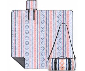 Wolfwise Couverture Pique Nique Impermeable, Nappe Picnic 200x200 cm Pliable avec Sangles Réglables et Bandoulière, Picnic Blanket pour Plage, Jardin, Camping, Voyages et Randonnée, Bleu