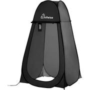 WolfWise Tente de Douche Pop Up Toilette Cabinet de Changement Camping Abri de Plein Air Vestiaire Extérieure Intérieure Portable, Largeur 47" (120 cm), Hauteur 83" (210 cm), Noir