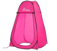 WolfWise Tente de Douche Pop Up Toilette Cabinet de Changement Camping Abri de Plein Air Vestiaire Extérieure Intérieure Portable, Largeur 47" (120 cm), Hauteur 75" (190 cm), Rose Rouge