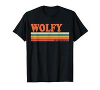 Wolfy Prénom personnalisé Rayures Vintage T-Shirt