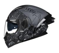 Woljay Casque de Moto intégral Rabattable à Double visière intégré pour Adultes Hommes Femmes Course de Rue cyclomoteur approuvé Dot ECE (Starry Sky-Transparent Visor,Small)