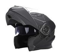 Woljay Casques modulables Casque Intégral Casque de Moto Double visière (Noir Mat, XL)