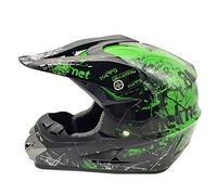 Woljay Casques Motocross Sport Moto Bicyclette Casque Integral VTT BMX (Verte, M)