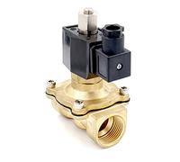 Woljay Electrovanne électrique 1 Pouce AC 24V Vanne en laiton eau-gaz normalement ouverte