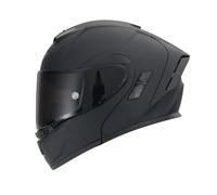 Woljay Flip Up casque moto modulaire double visière casques intégraux moto intégrée pour adultes hommes femmes course de rue DOT ECE 22-05 Approuvé (Matte Black,L)