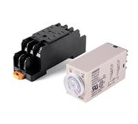 Woljay Relais temporisé Relais temporisé à l'état solide 0-60 Secondes H3Y-2 DC 12V DPDT avec Socket Base