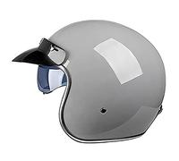 Woljay Woljay Vintage Casque Moto Jet 3/4 Casque de Moto avec visière Homme et Femme Scooter Chopper ECER22-05 (XX-Large, Gris)