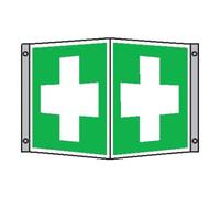 wolk SafetyMarking Panneau de signalisation Alu L200xH200 mm angle Premiers secours phosphorescent Quantité:1