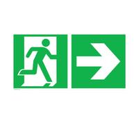 wolk SafetyMarking Panneau de sortie de secours alu L400xH200 mm sortie droite avec flèche droite Quantité:1