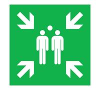 wolk SafetyMarking Panneau de sortie de secours Alu L400xH400 mm Point de rassemblement phosphorescent Quantité:1