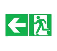 wolk SafetyMarking Panneau de sortie de secours film B400xH200 mm Sortie gauche avec flèche gauche Quantité:1