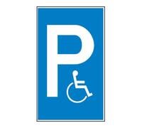 wolk SafetyMarking Panneau de stationnement alu L400xH600 mm Réservé aux handicapés Quantité:1