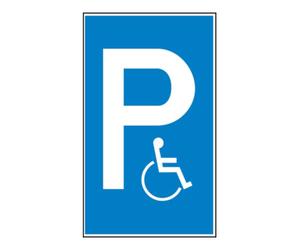 wolk SafetyMarking Panneau de stationnement alu L400xH600 mm Réservé aux handicapés Quantité:1