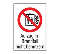wolk SafetyMarking Panneau d'interdiction Film L13,1 x H18,5 cm Ne pas utiliser l'ascenseur en cas d'incendie Quantité:1