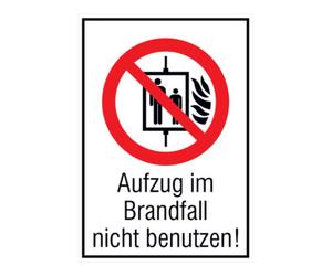 wolk SafetyMarking Panneau d'interdiction Film L13,1 x H18,5 cm Ne pas utiliser l'ascenseur en cas d'incendie Quantité:1