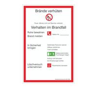 wolk SafetyMarking Panneau d'interdiction plastique L200xH300 mm Règlement incendie Allemagne Quantité:1