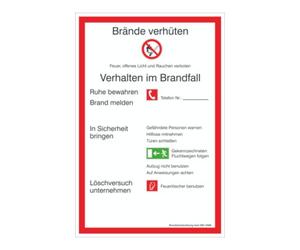 wolk SafetyMarking Panneau d'interdiction plastique L200xH300 mm Règlement incendie Allemagne Quantité:1