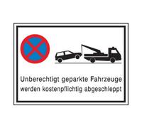 wolk SafetyMarking Panneau interdiction de stationner Alu L600xH400 mm Véhicules non autorisés Quantité:1