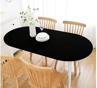 Wolkemer Nappe ovale ajustée en élasthanne extensible noir pour table de cocktail, salle à manger, fête de mariage, pique-nique, 122 x 183 cm, noir