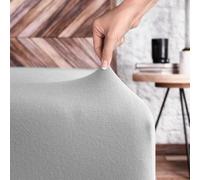 Wolkenfeld Drap-Housse 90x200cm à 100x200cm - 100% Coton - Drap en Jersey Super Doux pour Matelas, Lit Boxspring ou Surmatelas - Hauteur de Matelas de 5 à 20cm, Gris Clair