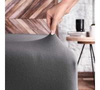 Wolkenfeld Drap-Housse 90x200cm à 100x200cm - 100% Coton - Drap en Jersey Super Doux pour Matelas, Lit Boxspring ou Surmatelas - Hauteur de Matelas de 5 à 20cm, Anthracite