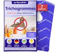 Wolkenfeld Guêpes Parasites Piege Anti Mites Alimentaires - Piege Mites Alimentaires Naturel Efficace & Sans Chimie - Alternative aux Sprays & Phéromones - Sûr Enfants & Animaux - 7 Cartes