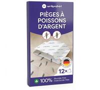 Wolkenfeld Piège Poisson d'argent - Système de Surveillance Adhésif - Anti Poisson d'argent pour Salle de Bain et Cuisine - 100% Naturel sans Insecticide - Fabriqué en Allemagne - 12 Pièges