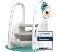 WOLKENGLÜCK® Marchepied pour enfant (3 marches) - Tabouret antidérapant pour enfant de 1,5 à 6 ans (charge jusqu'à 70 kg) - Escalier pour salle de bain, lavabo, cuisine ou toilettes - Tabouret pour