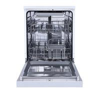 Wolkenstein WGSP14-6DW Standgeschirrspüler, 60 cm breit, 14 Maßgedecke, Aqua Stop, Besteckkorb, LED-Display, Energiesparfunktion, Kindersicherung, weiß