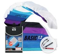 Wolkenstürmer Paraflex Basic 1.2 - Aile de Traction, Bleu - Prêt à l'emploi - cerf-Volant 2 Lignes pour débutants et Enfants à partir de 6 Ans - Voile de Traction - Aile de Kitesurf