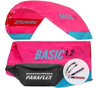Wolkenstürmer Paraflex Basic 1.2 Cerf-Volant Pilotable, Polyester Ripstop 70D, Rose, 120 cm, Dès 14 Ans, 2 Lignes 45 kg