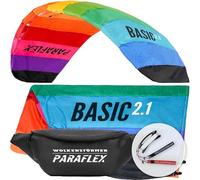 Wolkenstürmer Paraflex Basic 2.1 Aile de Traction, Arc-en-Ciel - Prêt a Voler - cerf-Volant 2 Lignes pour débutants et Enfants à partir de 10 Ans-Voile de Traction-Aile de Kitesurf - 210cm