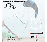 Wolkenstürmer Paraflex Quad Cerf-Volant À Guidage Pour Le Landboarding