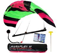 Wolkenstürmer Paraflex Trainer 2.3 Aile de Kitesurf - Rose Fluo - 3 Lignes cerf-Volant en complément Mountain Board - Aile de Traction