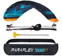Wolkenstürmer® Paraflex Trainer 2.3 Tapis de Direction 3 Lignes (Turquoise) - Cerf-Volant « Ready to Fly » avec Barre d'entrainement - Entraîneur de Vent également pour VTT