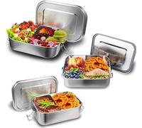Wolketon 1400ml Boîte à pain en m?tal Boîte à pain Thermobeh?lter Lunchbox BPA free Acier inoxydable