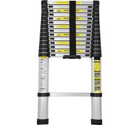 Wolketon 4.4M Alu échelle télescopique, échelle multifonctionnelle échelle coulissante haute sécurité, échelle domestique capacité de charge 150 kg, pour jardin intérieur extérieur