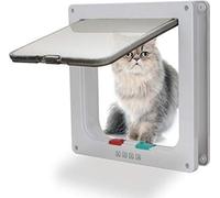 Wolketon Chatière Moustiquaire Chip Chatière Chien Intérieur 23,5x25x5,5cm Avec Aimant Verrouillage 4 voies Chatière pour petits chiens et chats (L)