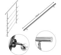 Wolketon Garde-corps en acier inoxydable pour balcons, terrasses et escaliers avec/sans entretoises (80cm, 5 entretoises)