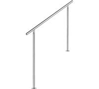 Wolketon Rampe en acier inoxydable avec/sans entretoises pour escaliers intérieurs et extérieurs, balcon (100cm, sans entretoises)