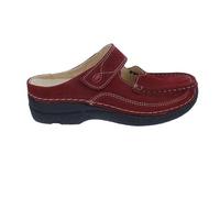 Wolky Clog Roll Slipper 0622713-553 - Cuir nubuck - Rouge - Semelle amovible