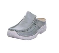 Wolky Sabots Roll Slide 0620261-701 en cuir lisse scintillant, vert, semelle interchangeable verte, Vert sage, 41 EU