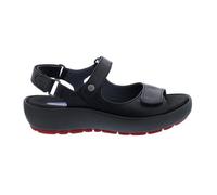 Wolky Sandale Rio 0332520-000, Velours Cuir Lisse, Noir, Semelle Amovible