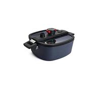 Woll Active Lite Casserole carrée avec couvercle et insert en silicone, 26 cm x 26 cm, hauteur 10,5 cm, 5,5 l, avec 2 poignées latérales - Inductif - Convient pour tous les types de feux, aluminium, anthracite