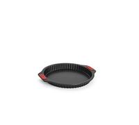 Woll Bakeware Moule à quiche et tarte Ø 26 cm avec fond amovible et poignées en silicone résistant à la chaleur jusqu'à 230 °C, sans PFAS, revêtement antiadhésif double couche, acier aluminisé, noir